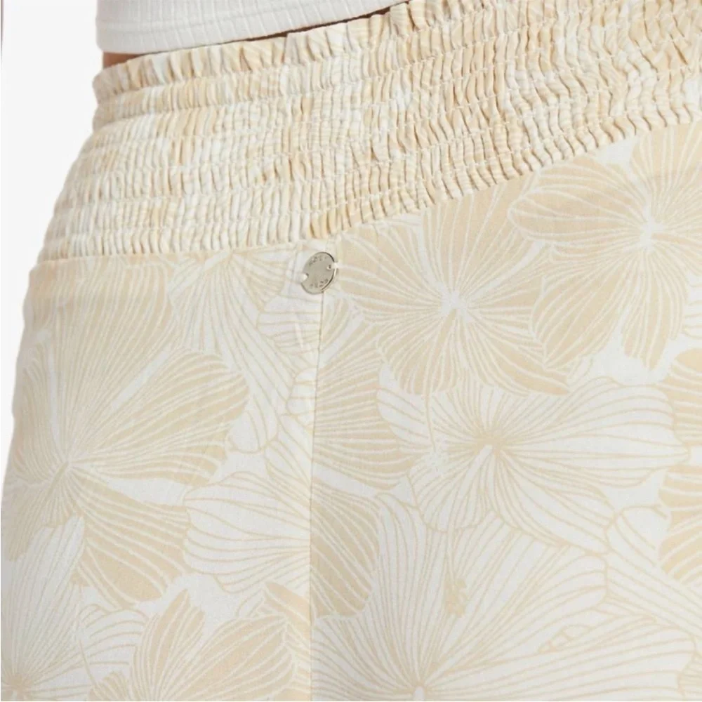 Roxy Tropical Rhythm Drawstring Wide-Leg Pants Floral SZ L - Picture 2 of 11
